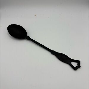Vintage Black Cast Iron Spoon 10 in